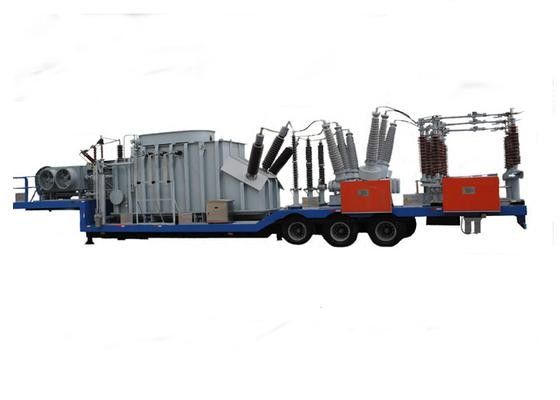 132kv มือถือสำเร็จรูปยานพาหนะติดตั้งกึ่งพ่วงหม้อแปลงไฟฟ้าย่อย